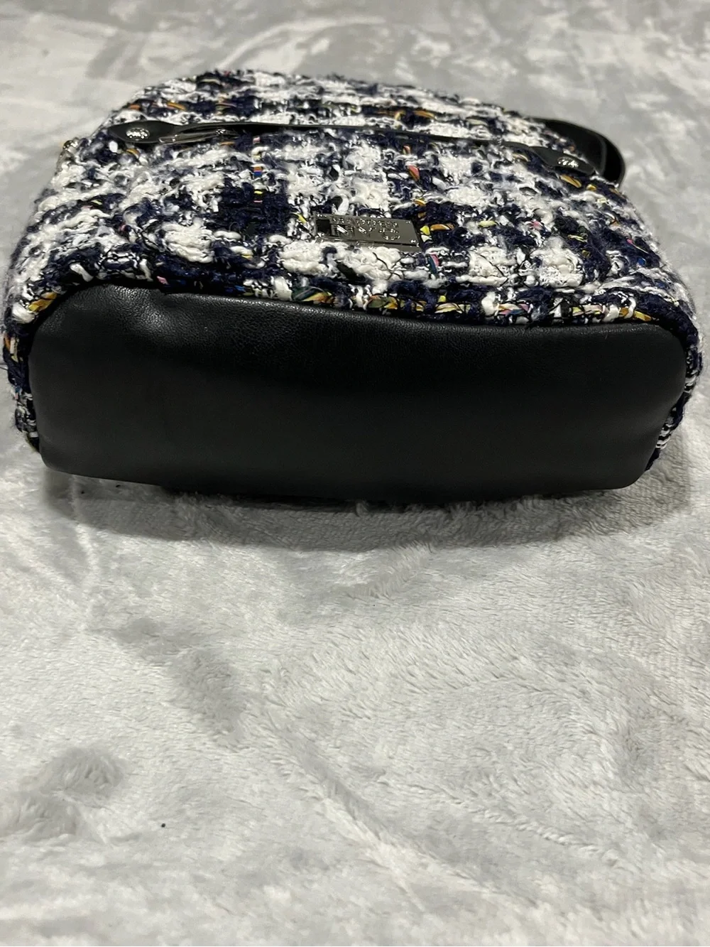 NWT Madden NYC Mini Quilted Boucle Tweed Plaid Backpack Bag